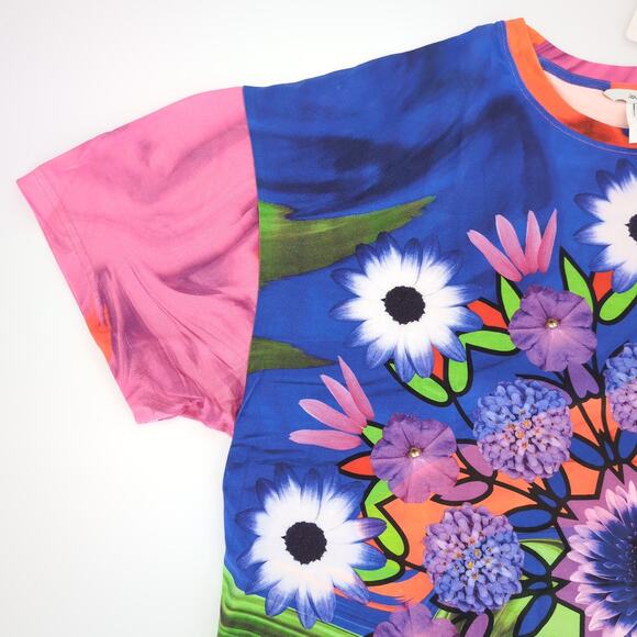 Desigual Luca Floral Mandala Unisex Orange Pink Purple Blue T-Shirt NWT- Size U - Picture 7 of 15